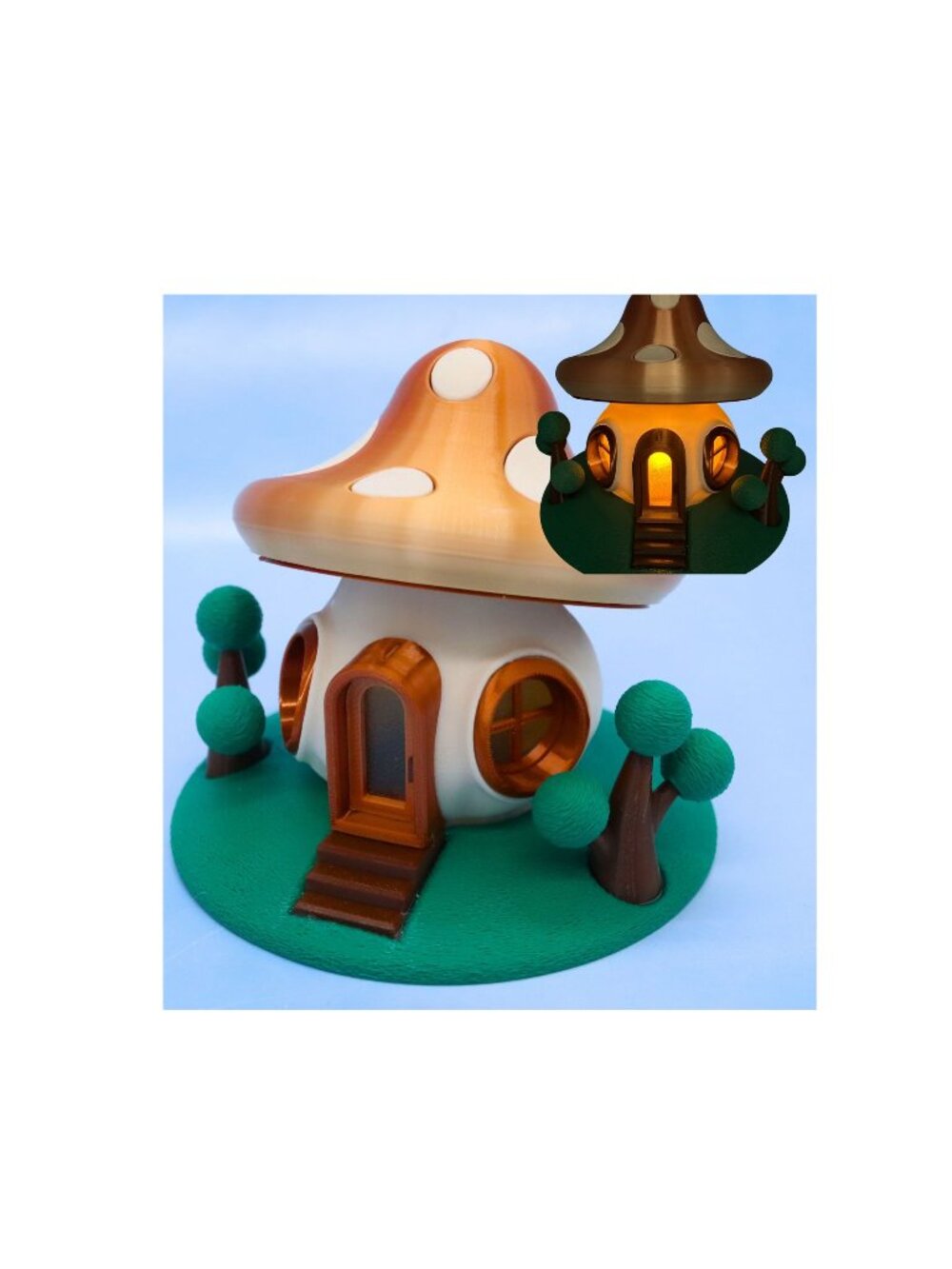 Mushroom Fairy House Night Light Earthy Toadstool Battery Tea Light Holder
